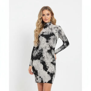 Cotton Citizen Ibiza Black & White Long Sleeve Dress - XS